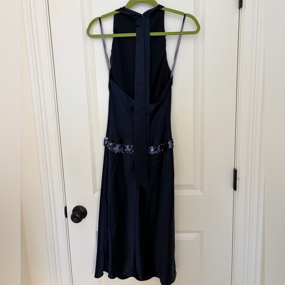 Vera Wang Lavender Label Midnight Blue Halter Dress 6 - Picture 3 of 5